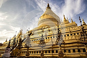 Shwezigon Pagoda in Bagan Myanmar