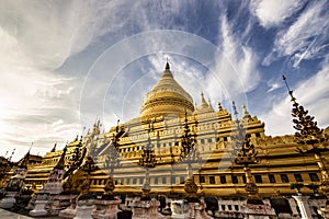 Shwezigon Pagoda in Bagan Myanmar