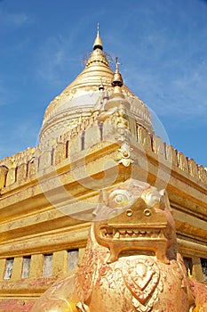 Shwezigon Pagoda, Bagan, Myanmar photo