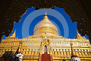 Shwezigon Pagoda in Nyaung-U, Bagan, Myanmar