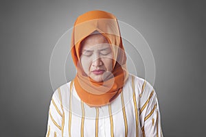 Shy Depressed Worried Muslim Woman