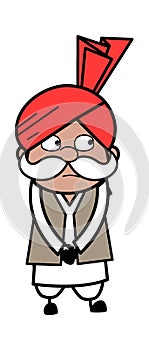 Shy Haryanvi Old Man Cartoon
