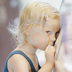 Shy little girl portrait