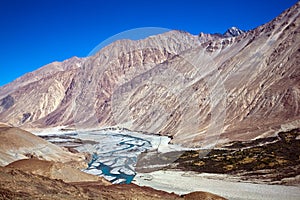 Shyok river, Nubra Valley, Ladakh, India photo