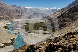 Shyok river in Nubra valley Ladakh ,Jammu & Kashmir, India