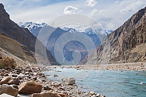 Shyok River and Shyok Valley in Turtuk village photo