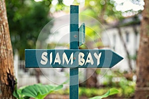 Siam Bay sign, Ko Racha Yai island, Thailand