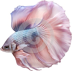 Siam betta fish, Watercolor painting of Siam betta fish. AI-Generated.