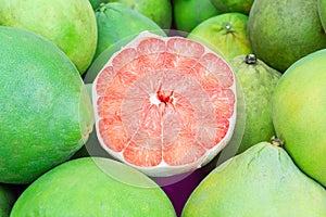 Siam ruby pomelo fruit, The Ruby of Siam is a breed of grapefruit and renowned 5-star OTOP products. photo