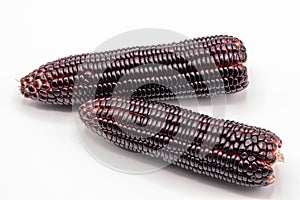 Siam ruby queen corn on isolate white background.It can eat as a fresh,steam,grill,and microwave.Sweet red corn of Thailand.