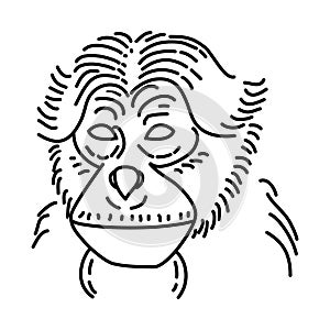 Siamang Icon. Doodle Hand Drawn or Outline Icon Style