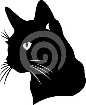 Siamese Cat Black Silhouette Generative Ai