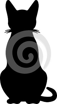 Siamese Cat Black Silhouette Generative Ai