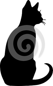 Siamese Cat Black Silhouette Generative Ai