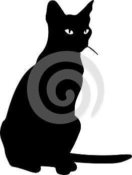 Siamese Cat Black Silhouette Generative Ai