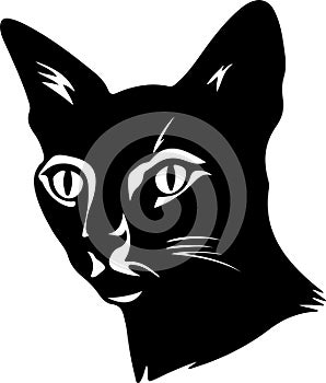 Siamese Cat Black Silhouette Generative Ai