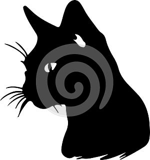 Siamese Cat Black Silhouette Generative Ai