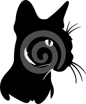 Siamese Cat Black Silhouette Generative Ai