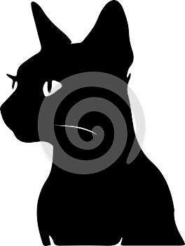 Siamese Cat Black Silhouette Generative Ai