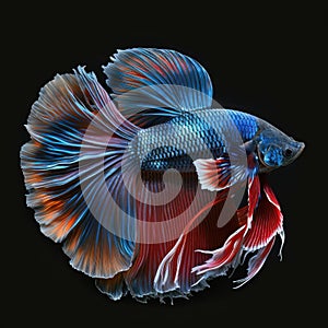 Beautiful Siamese Fighting Betta Fish. Popular fish. Fish keeper\'s collection. photo