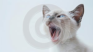 A yawning Siamese kitten.AI generated image