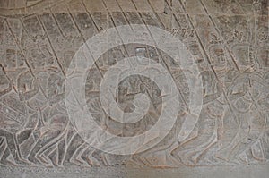 Siamese mercenaries at the head of the procession at Angkor Wat