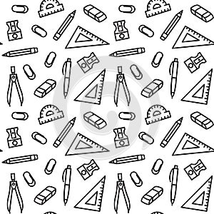Siamless pattern on white background on the school education theme 2