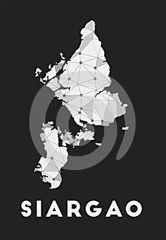Siargao - communication network map of island. photo