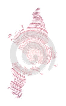 Siargao map filled with concentric circles. photo