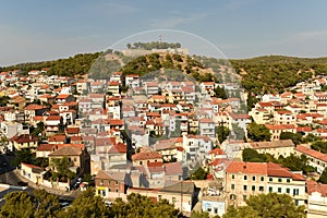 Sibenik cityscape with St. John`s fortress, Croatia