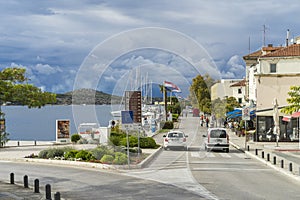 Sibenik, Croatia, October 10 2017, Cloudy sky over the city, Nice warm autumn day at Adriatic Sea