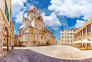 Sibenik old town with St James cathedral, Croatia