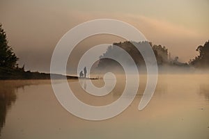 Siberian fishing in the morning