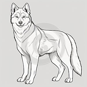 Siberian Husky Drawing: Detailed Character Illustration With Bobbed Tail