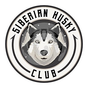 Siberian Husky mascot logo. Siberian Husky head isolated vector. Siberian Husky vector detailed