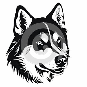 Siberian Husky Stencil Illustration - Laser Cut File - High Resolution