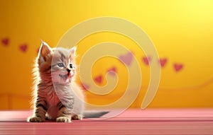 Siberian kittens are perfect for postcards. AI Generative