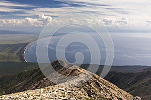 Siberian lake Baikal seen from Svyatoy Nos peninsula