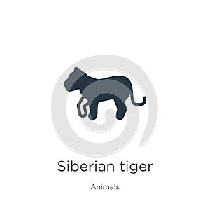 Siberian tiger icon vector. Trendy flat siberian tiger icon from animals collection isolated on white background. Vector