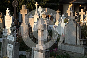 SIBIEL, TRANSYLVANIA/ROMANIA - SEPTEMBER 16 : View of the graveyard of the Holy Trinity Church in Sibiel Transylvania Romania on