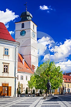 Sibiu, Council Tower on Large Square - Transylvania travel place