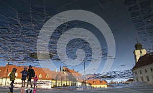 Sibiu Grand Square reflection