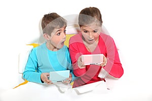 Sibling playing video games