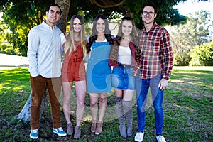 Siblings and cousins at a park