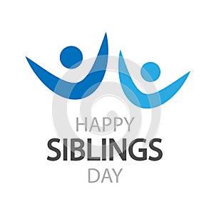 Siblings day typography logo brothers