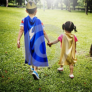 Siblings Dressup Playtime Park Concept photo