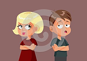 Siblings Having Beef with Each other Vector Cartoon illustration