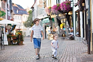 The siblings in a historical city centre