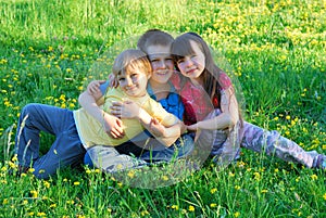 Siblings in a meadow