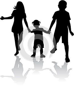 Siblings - silhouettes